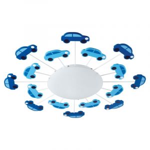 Lampada da soffitto per bambini blu in vetro, Olle