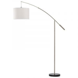 Lampada ad arco in nichel in tessuto, Ralph, con interruttore