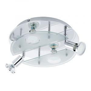 Faretto da soffitto cromato in vetro, Lusie
