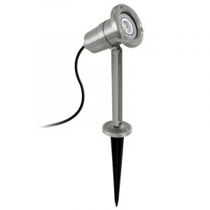 Faretto da giardino argento in acciaio inossidabile, Judy, IP54, con interruttore