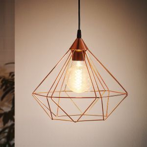 Lampada a sospensione in rame metallo, Costel