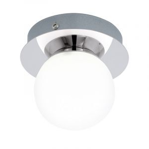 Lampada da soffitto cromata in vetro, Escha, 3W, 3000K LED, IP44
