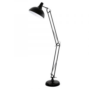 Lampada da terra nera metallo, Josha, con interruttore