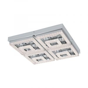 Lampada da soffitto cromata in plastica, Arjo, 48W, 3000K LED
