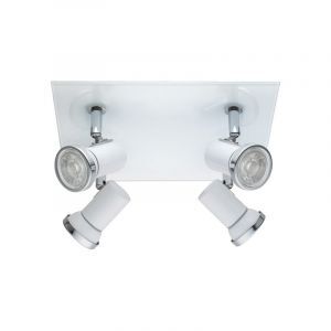 Faretto da soffitto cromato in vetro, Jasmijn, IP44