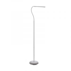 Lampada da terra bianca in plastica, Brennan, 5W, 4000K LED, controllo touch