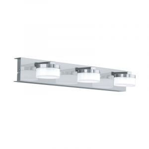 Applique da parete cromata in plastica, Busra, 7W, 3000K LED, IP44