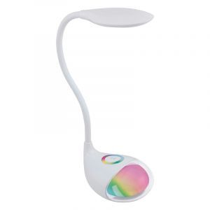 Lampada da scrivania bianca in plastica, Chana, 2W, RGBW LED, controllo touch