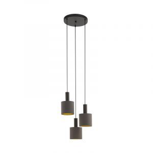 Lampada a sospensione marrone in tessuto, Mies