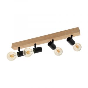 Faretto da soffitto in legno marrone, Anton