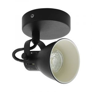 Faretto da soffitto nero in acciaio, Tinke