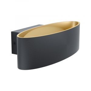 Applique da parete dorata in alluminio, Elmar, 10W, 3000K LED
