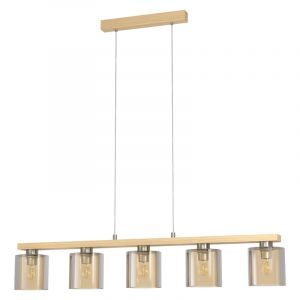 Lampada a sospensione in legno ambrata, Magali