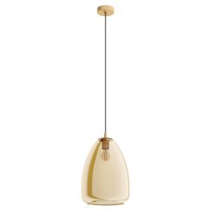 Lampada a sospensione ambrata in vetro, Fredericus