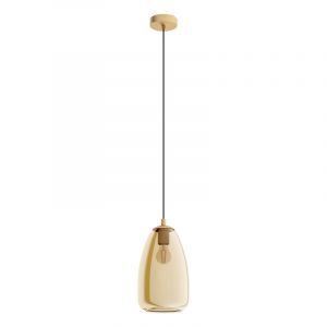 Lampada a sospensione ambrata in vetro, Fredericus