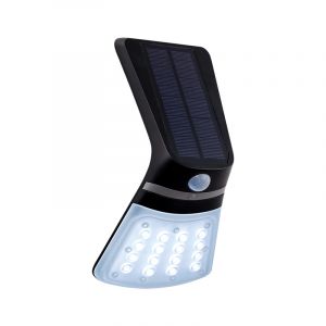 Applique da esterno con sensore di movimento nera in plastica, Lydie, 2W, colore regolabile LED, IP44