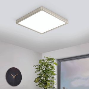Plafoniera smart in nichel in plastica, Geraldo, 19,5W, bianco regolabile tra caldo e freddo LED, IP44