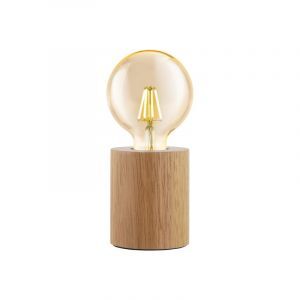 Lampada da tavolo in legno marrone, Yannic, con interruttore