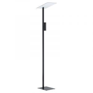 Lampada da terra bianca in alluminio, Annegreet, con interruttore