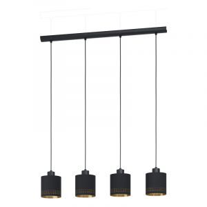 Lampada a sospensione nera in tessuto, Niko