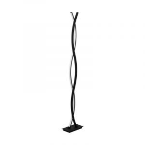 Lampada da terra nera in alluminio, Arantxa, 32W, 3000K LED, con interruttore