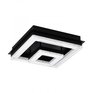 Plafoniera nera in acciaio, Arjo, 12W, 3000K LED