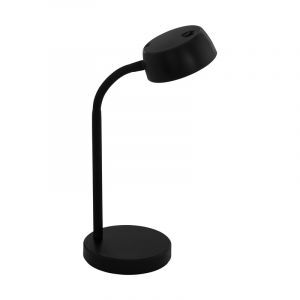 Lampada da tavolo nera in plastica, Annelin, 4W, 3000K LED, con interruttore