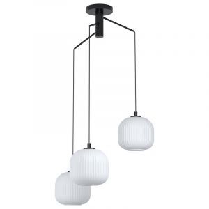 Lampada a sospensione bianca in vetro, Elvera