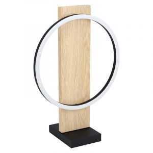 Lampada da tavolo in legno marrone, Annebel, 12W, 3000K LED, con interruttore