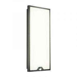 Applique da esterno con sensore di movimento nera in acciaio, Lydian, 18,5W, 3000K LED, IP44