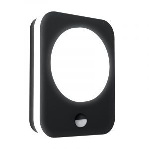 Applique da esterno con sensore di movimento nera in alluminio, Luut, 9W, 3000K LED, IP44