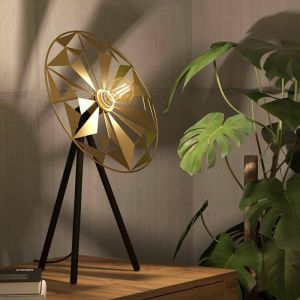 Lampada da tavolo dorata in alluminio, Thiemen, con interruttore