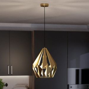Lampada a sospensione dorata in alluminio, Acri