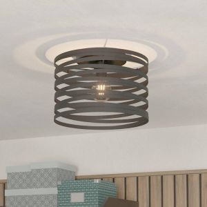 Lampada da soffitto nera in alluminio, Tein