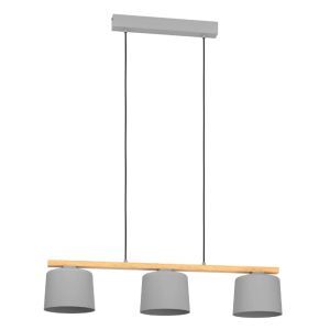 Lampada a sospensione in legno grigia, Jeannot