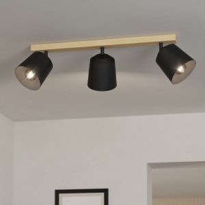 Faretto da soffitto in legno marrone, Teddy