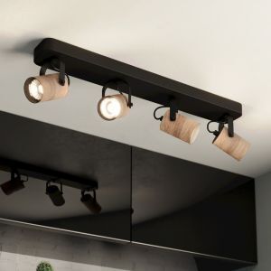 Faretto da soffitto in legno nero, Thierry