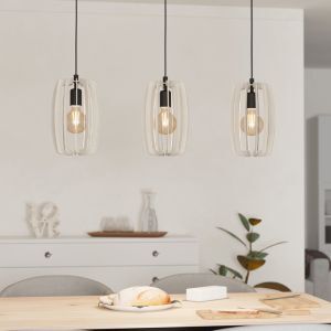 Lampada a sospensione in legno grigia, Wilko