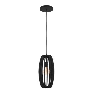 Lampada a sospensione in legno nera, Wilko