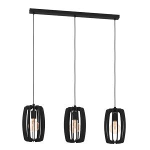 Lampada a sospensione in legno nera, Wilko