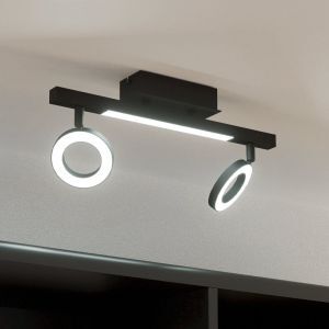 Faretto da soffitto nero in alluminio, Madelinde, 3,2W, 3000K LED