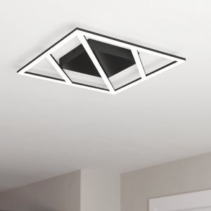 Plafoniera nera in alluminio, Kenley, 21W, bianco regolabile tra caldo e freddo LED, dimmer in 3 fasi