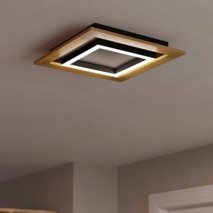 Plafoniera in legno in alluminio, Kyllian, 5,4W, bianco regolabile tra caldo e freddo LED, dimmer in 3 fasi