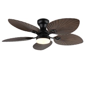 Ventilatore da soffitto marrone metallo, Naduah, 22W, white switch LED, con telecomando