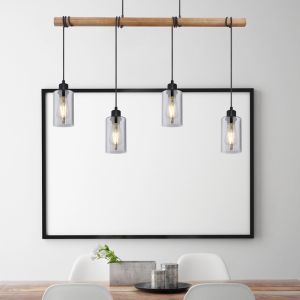 Lampada a sospensione legno rustica, Mariya