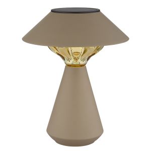 Lampada da tavolo solare marrone in plastica, Nasr, 0,06W, 3000K LED, IP44, con interruttore