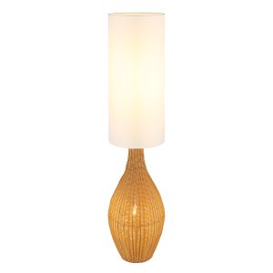 Lampada da terra bianca in tessuto, Nelleke, con interruttore