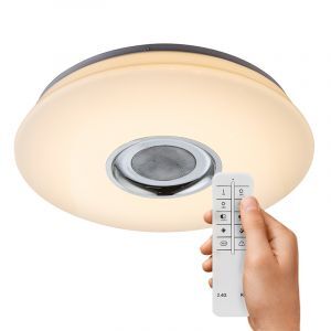 Plafoniera bianca in plastica, Adali, 18W, RGBW LED, con telecomando
