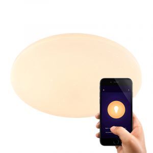 Plafoniera smart bianca metallo, Helena, 30W, bianco regolabile tra caldo e freddo LED