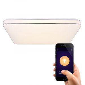 Plafoniera smart bianca metallo, Alison, 48W, bianco regolabile tra caldo e freddo LED